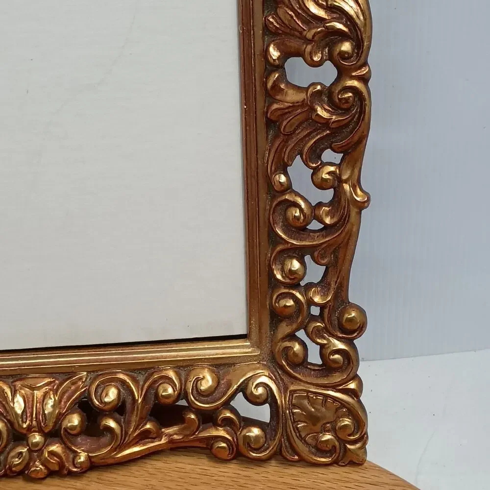 Antique Gold Tone Frame Victorian Baroque Art Nouveau Vintage 13x11 OD 9x7 ID